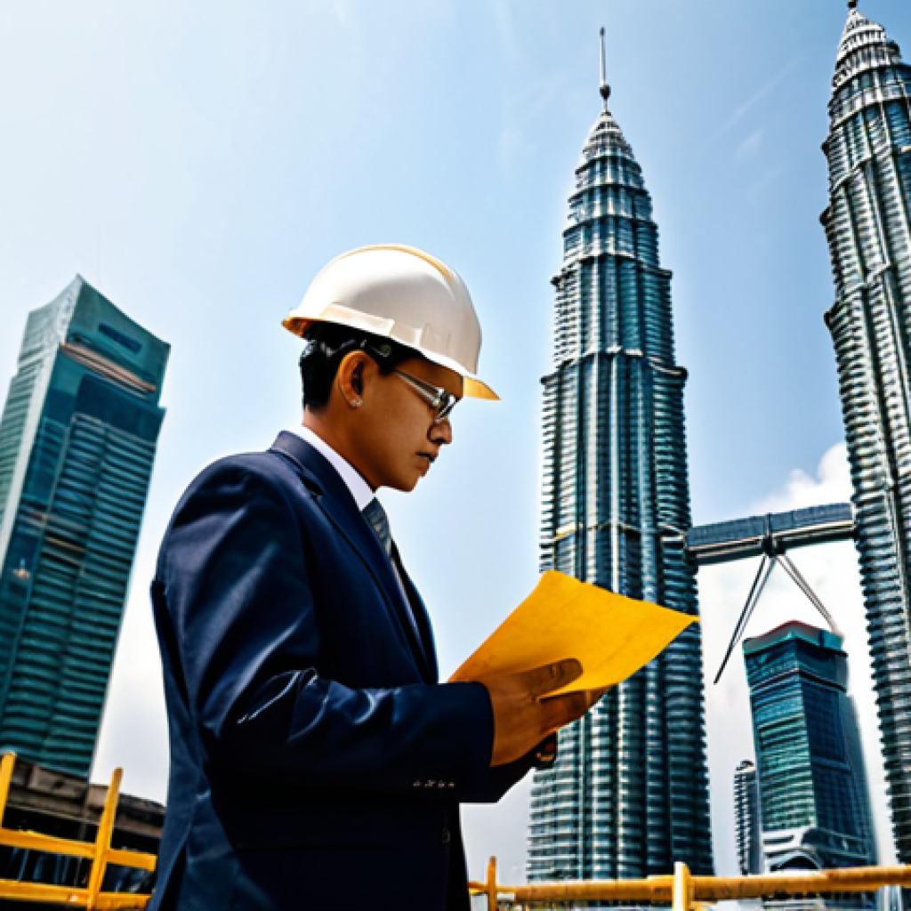 **
"A skilled architect, fully clothed in professional attire, reviewing blueprints on a construction site in Kuala Lumpur, Malaysia. The Petronas Twin Towers are visible in the background. Safe for work, appropriate content, perfect anatomy, natural proportions, professional."
**