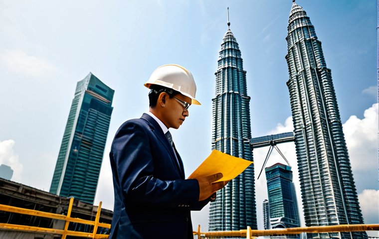 **
"A skilled architect, fully clothed in professional attire, reviewing blueprints on a construction site in Kuala Lumpur, Malaysia. The Petronas Twin Towers are visible in the background. Safe for work, appropriate content, perfect anatomy, natural proportions, professional."
**