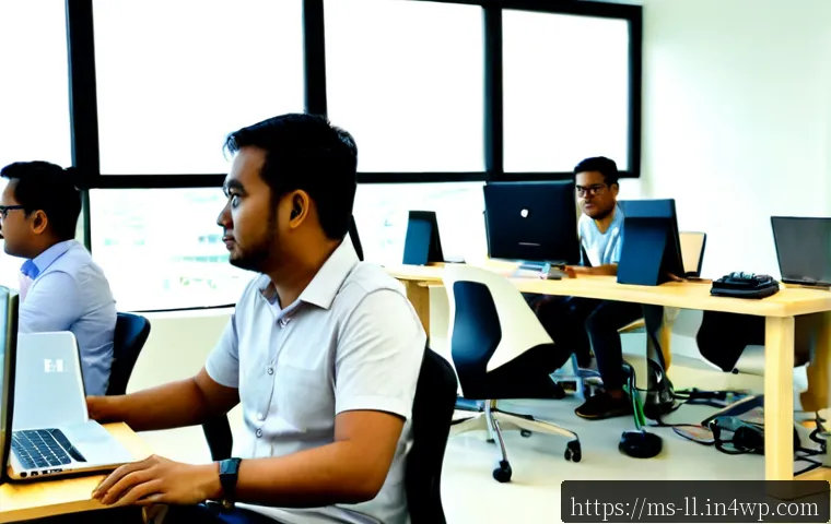 Home 17 마이크로 프론트엔드의 기술적 도전 과제 - Photorealistic modern Kuala Lumpur technology office, diverse Malaysian software engineers collabora...